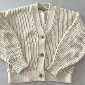 Everlane Texture Cropped Cardigan in Ivory